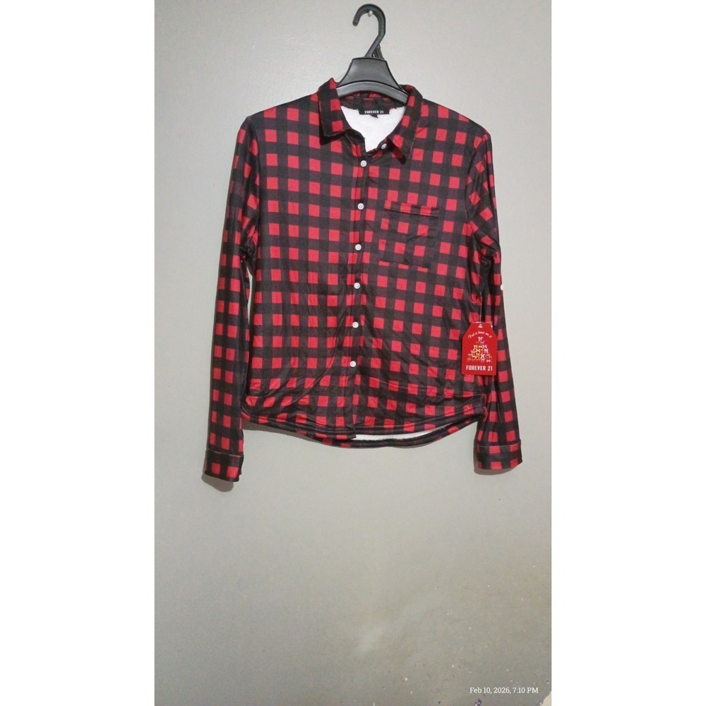 Forever 21 Plaid Button Down ‎ Shirt Jacket size large